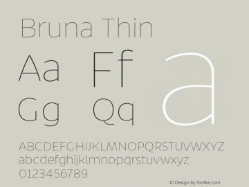 Bruna Thin Version 1.001;hotconv 1.0.109;makeotfexe 2.5.65596图片样张