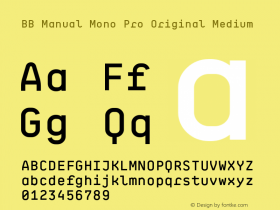 BB Manual Mono Pro OR Medium Version 1.000 | wf-rip DC20200205 Font Sample