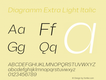 Diagramm Extra Light Italic Version 1.000 | web-TT Font Sample