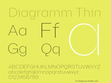 Diagramm Thin Version 1.000 | web-TT Font Sample