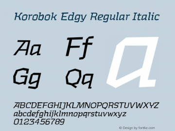 KorobokEdgy-Italic Version 2.000 | web-TT Font Sample