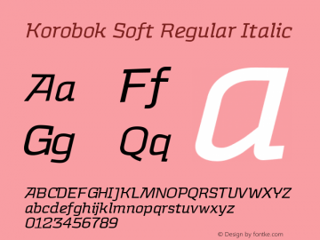 KorobokSoft-Italic Version 2.000 | web-TT Font Sample