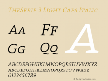 TheSerif-3LightCapsItalic 1.0图片样张