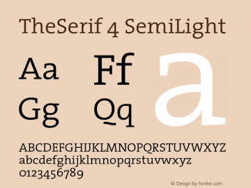TheSerif-4SemiLight 1.0 Font Sample