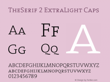 TheSerif-2ExtraLightCaps 1.0 Font Sample
