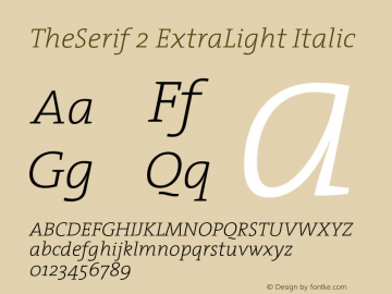 TheSerif-2ExtraLightItalic 1.0图片样张