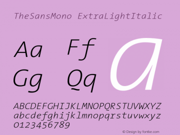 TheSansMono-ExtraLightItalic 001.000图片样张