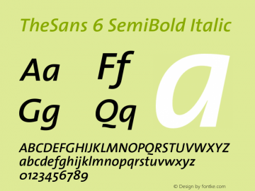 TheSans-6SemiBoldItalic 1.0 Font Sample