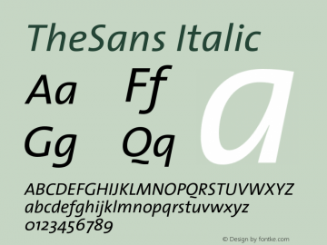 TheSans-5RegularItalic 1.0 Font Sample