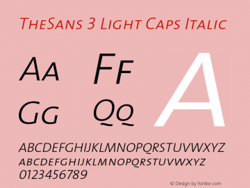 TheSans-3LightCapsItalic 1.0 Font Sample