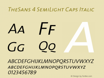 TheSans-4SemiLightCapsItalic 1.0 Font Sample