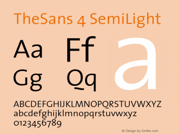 TheSans-4SemiLight 1.0 Font Sample