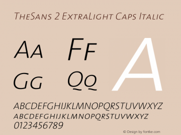 TheSans-2ExtraLightCapsItalic 1.0 Font Sample