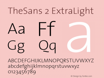 TheSans-2ExtraLight 1.0 Font Sample