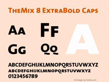 TheMix-8ExtraBoldCaps 1.0 Font Sample