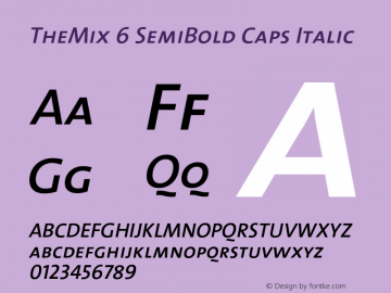 TheMix-6SemiBoldCapsItalic 1.0 Font Sample