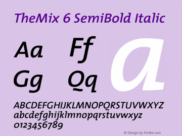 TheMix-6SemiBoldItalic 1.0 Font Sample