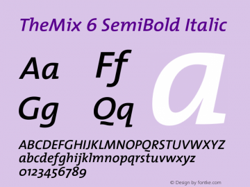 TheMix-6SemiBoldItalic 1.0图片样张