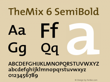 TheMix-6SemiBold 1.0 Font Sample