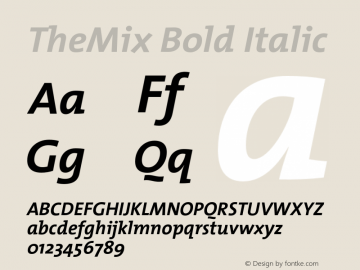 TheMix-7BoldItalic 1.0 Font Sample