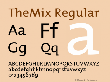 TheMix-5Regular 1.0 Font Sample