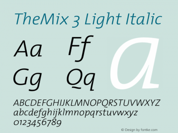 TheMix-3LightItalic 1.0图片样张