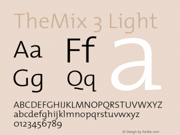 TheMix-3Light 1.0 Font Sample