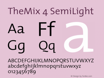 TheMix-4SemiLight 1.0 Font Sample