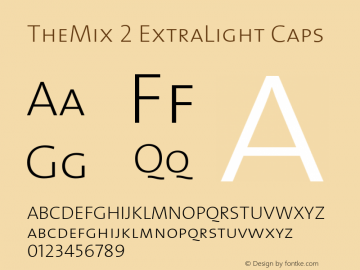 TheMix-2ExtraLightCaps 1.0 Font Sample