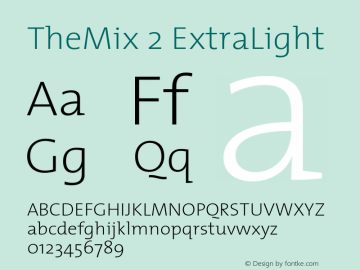 TheMix-2ExtraLight 1.0 Font Sample