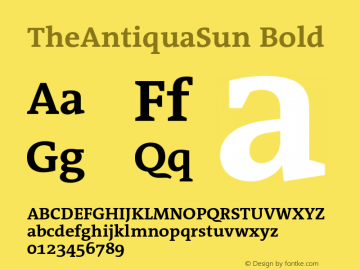 TheAntiquaSun-Bold 001.001 Font Sample