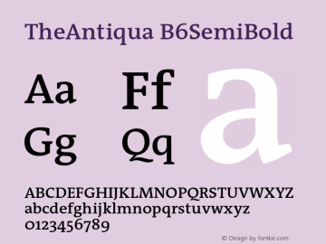 TheAntiqua-B6SemiBold 001.000 Font Sample