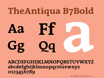 TheAntiqua-B7Bold 001.000 Font Sample