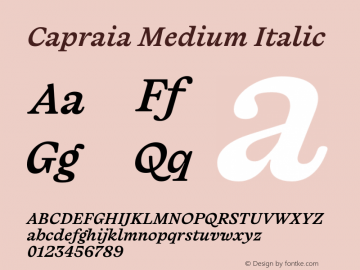 Capraia-MediumItalic Version 1.000 | w-rip DC20200130图片样张