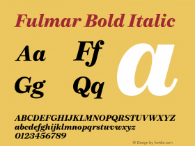 Fulmar Bold Italic Version 1.000图片样张