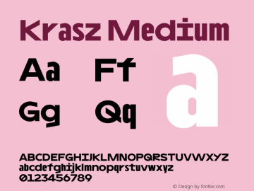 Krasz Medium Version 1.026 Font Sample