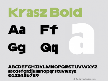 Krasz Bold Version 1.026 Font Sample