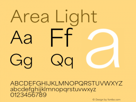 Area Light Version 1.000;hotconv 1.0.109;makeotfexe 2.5.65596 Font Sample