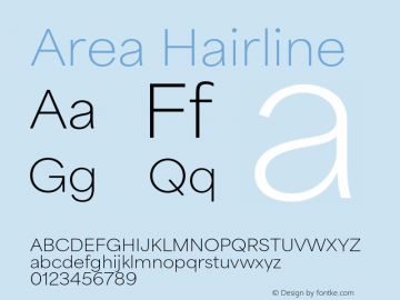 Area Hairline Version 1.000;hotconv 1.0.109;makeotfexe 2.5.65596 Font Sample