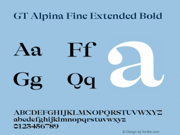 GT Alpina Fine Ext Bd Version 2.002;hotconv 1.0.109;makeotfexe 2.5.65596图片样张