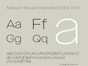 Maison Neue Extended Extra Thin Version 3.002 | wf-rip DC20200810 Font Sample