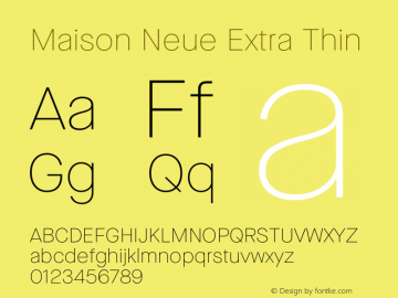 Maison Neue Extra Thin Version 3.002 | wf-rip DC20200810 Font Sample
