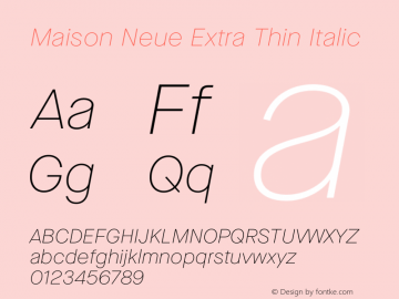 Maison Neue Extra Thin Italic Version 3.002 | wf-rip DC20200810图片样张