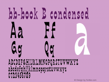 bb-book B condensed Version 1.000;hotconv 1.0.109;makeotfexe 2.5.65596 Font Sample