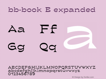 bb-book B expanded Version 1.000;hotconv 1.0.109;makeotfexe 2.5.65596 Font Sample