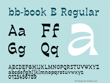 bb-book B regular Version 1.000;hotconv 1.0.109;makeotfexe 2.5.65596 Font Sample