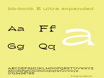 bb-book B ultra expanded Version 1.000;hotconv 1.0.109;makeotfexe 2.5.65596 Font Sample