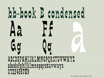 bb-book B condensed Version 1.000;PS 001.000;hotconv 1.0.70;makeotf.lib2.5.58329 Font Sample