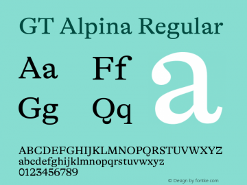 GT Alpina Rg Version 2.002 Font Sample