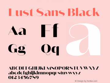 Lust Sans Black Version 1.000;hotconv 1.0.109;makeotfexe 2.5.65596图片样张